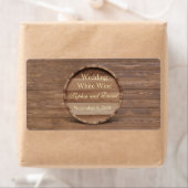 Rustic Wooden Barrel Weddenschap Wine Label (Insitu)