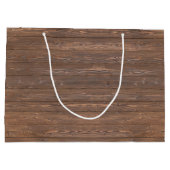 Rustic Wooden Barrel Wedding Custom Favor Bag Groot Cadeauzakje (Achterkant)