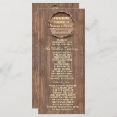 Rustic Wooden Barrel Wedding Custom Program Programmakaart (Voorkant / Achterkant)