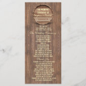 Rustic Wooden Barrel Wedding Custom Program Programmakaart (Voorkant)