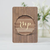 Rustic Wooden Barrel Wedding RSVP (Staand voorkant)