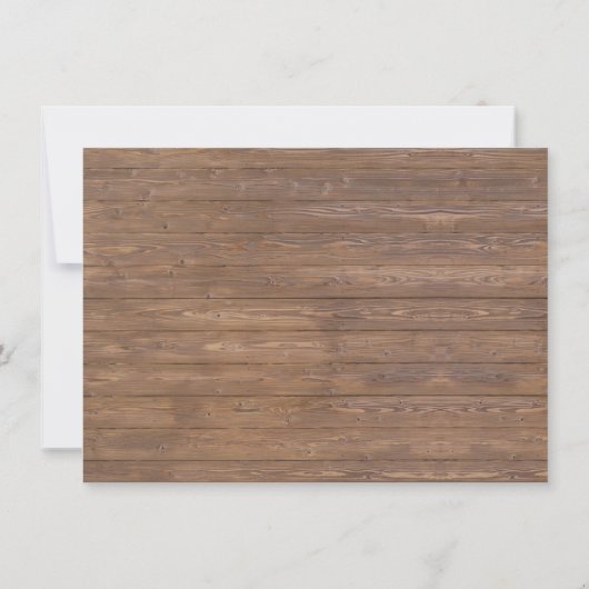 Rustic Wooden Barrel Wedding Uitnodiging (Achterkant)