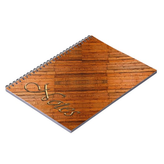 Rustic Wooden Boards Foto-sampling Art Notitieboek (Linkerzijde)