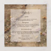 Rustic Wooden Bohemian Floral Wedding all in one  Kaart (Achterkant)