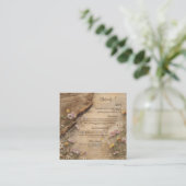 Rustic Wooden Bohemian Floral Wedding Enclosure C Informatiekaartje (Staand voorkant)