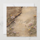 Rustic Wooden Bohemian Floral Wedding  Save The Date (Achterkant)