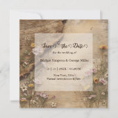 Rustic Wooden Bohemian Floral Wedding  Save The Date (Voorkant)