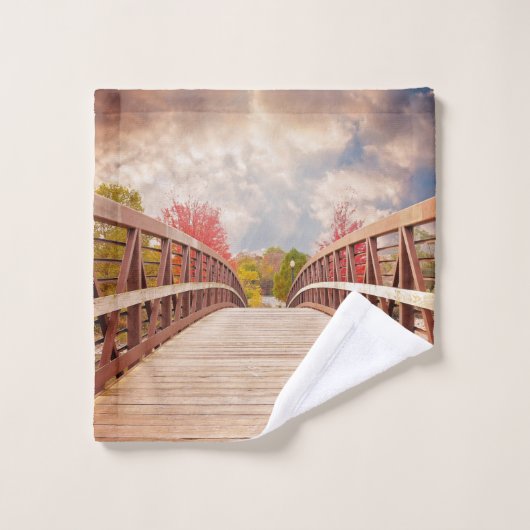 Rustic Wooden Bridge in het land Bad Handdoek (Wasdoekje)