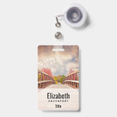 Rustic Wooden Bridge in het land Badge (Voorzijde met uittrekbare clip)