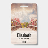 Rustic Wooden Bridge in het land Badge (Achterkant)