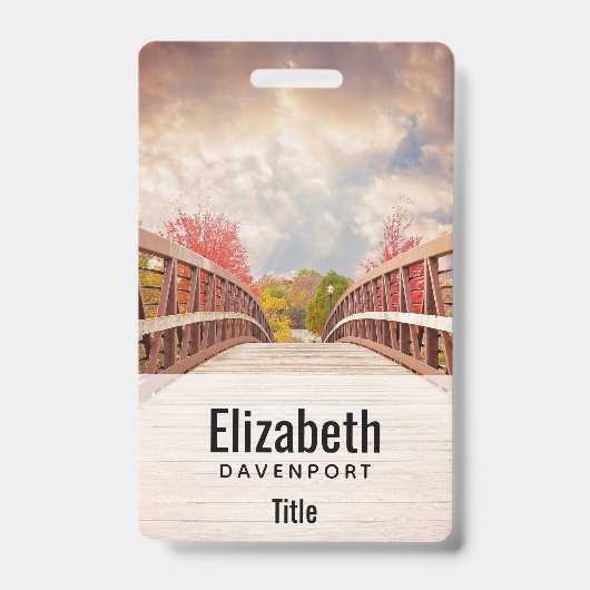 Rustic Wooden Bridge in het land Badge (Voorzijde)