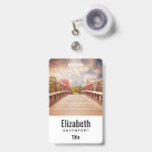 Rustic Wooden Bridge in het land Badge (Voorkant met intrekbare clip)