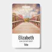 Rustic Wooden Bridge in het land Badge (Achterkant)