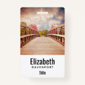 Rustic Wooden Bridge in het land Badge (Voorkant)