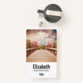 Rustic Wooden Bridge in het land Badge (Achterkant met intrekbare)