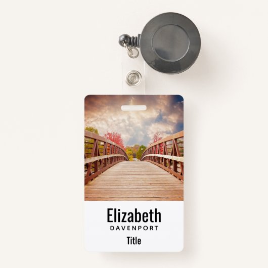 Rustic Wooden Bridge in het land Badge (Voorkant met intrekbare)