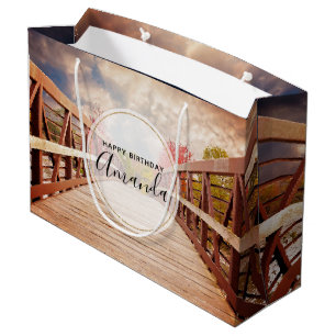 Rustic Wooden Bridge in het Land Birthday Groot Cadeauzakje