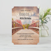 Rustic Wooden Bridge in het Land Birthday Kaart (Staand voorkant)
