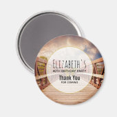 Rustic Wooden Bridge in het Land Birthday Magneet (Voorkant / Achterkant)