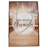 Rustic Wooden Bridge in het Land Birthday Medium Cadeauzakje (Voorkant)