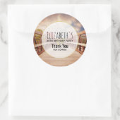 Rustic Wooden Bridge in het Land Birthday Ronde Sticker (Tas)