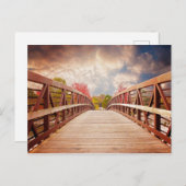 Rustic Wooden Bridge in het land Briefkaart (Voorkant / Achterkant)