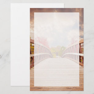 Rustic Wooden Bridge in het land Briefpapier