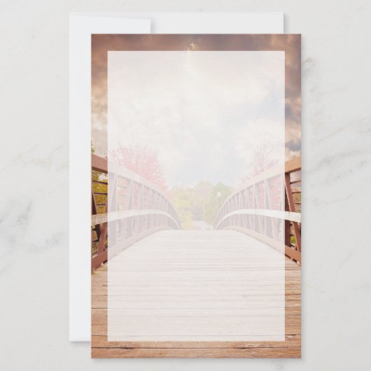 Rustic Wooden Bridge in het land Briefpapier (Voorkant)