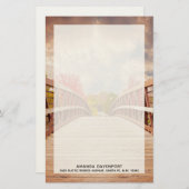 Rustic Wooden Bridge in het land Briefpapier (Voorkant / Achterkant)