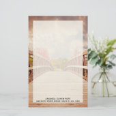 Rustic Wooden Bridge in het land Briefpapier (Staand voorkant)