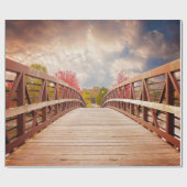 Rustic Wooden Bridge in het land Cadeaupapier (Vlak)