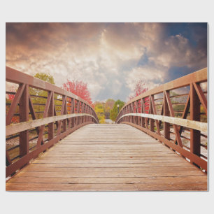 Rustic Wooden Bridge in het land Cadeaupapier