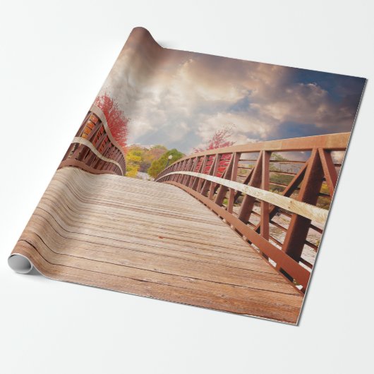 Rustic Wooden Bridge in het land Cadeaupapier (Uitgerold)