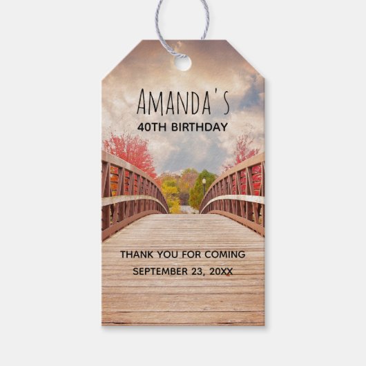 Rustic Wooden Bridge in het land Gift Labels Cadeaulabel (Voorkant)