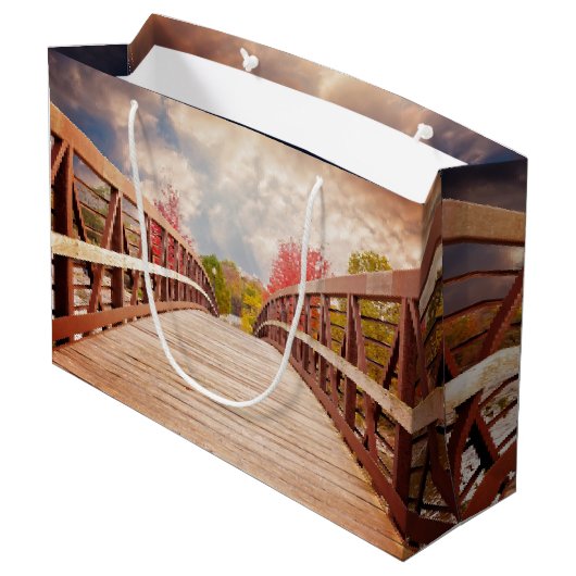 Rustic Wooden Bridge in het land Groot Cadeauzakje (Achterkant Gekanteld)