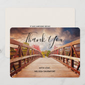 Rustic Wooden Bridge in het land Hartelijk dank Bedankkaart (Voorkant / Achterkant)