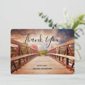 Rustic Wooden Bridge in het land Hartelijk dank Bedankkaart (Staand voorkant)