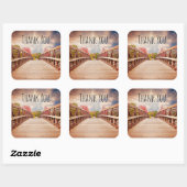 Rustic Wooden Bridge in het land Hartelijk dank Vierkante Sticker (Vel)