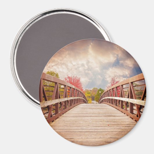 Rustic Wooden Bridge in het land Magneet (Voorkant / Achterkant)