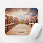 Rustic Wooden Bridge in het land Muismat (Met muis)