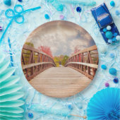 Rustic Wooden Bridge in het land Papieren Bordje (Feest)