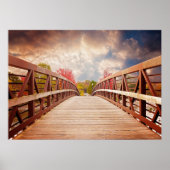 Rustic Wooden Bridge in het land Poster (Voorkant)