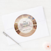Rustic Wooden Bridge in het land Ronde Sticker (Envelop)