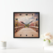 Rustic Wooden Bridge in het land Vierkante Klok (Huis)