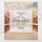 Rustic Wooden Bridge in het land Wijnbereiding Wijn Etiket (Enkel label)