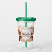 Rustic Wooden Bridge in het Landmonogram Acryl Drinkbeker (Voorkant)