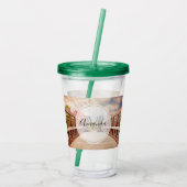 Rustic Wooden Bridge in het Landmonogram Acryl Drinkbeker (Achterkant)