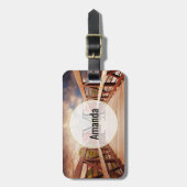 Rustic Wooden Bridge in het Landmonogram Bagagelabel (Voorkant verticaal)