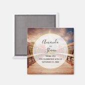 Rustic Wooden Bridge in the Country Wedding Magnet (Voorkant / Achterkant)