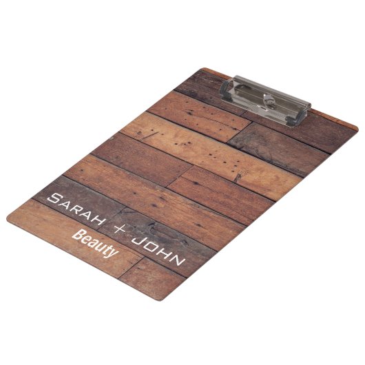Rustic Wooden Business Kantoor Name Klembord (Gekanteld)